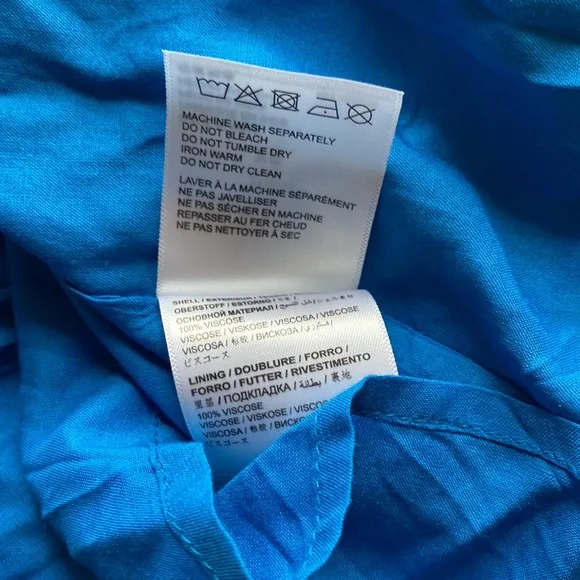 Anthropologie Farm Rio Blue puff sleeve maxi dress size XS - Picture 16 of 16